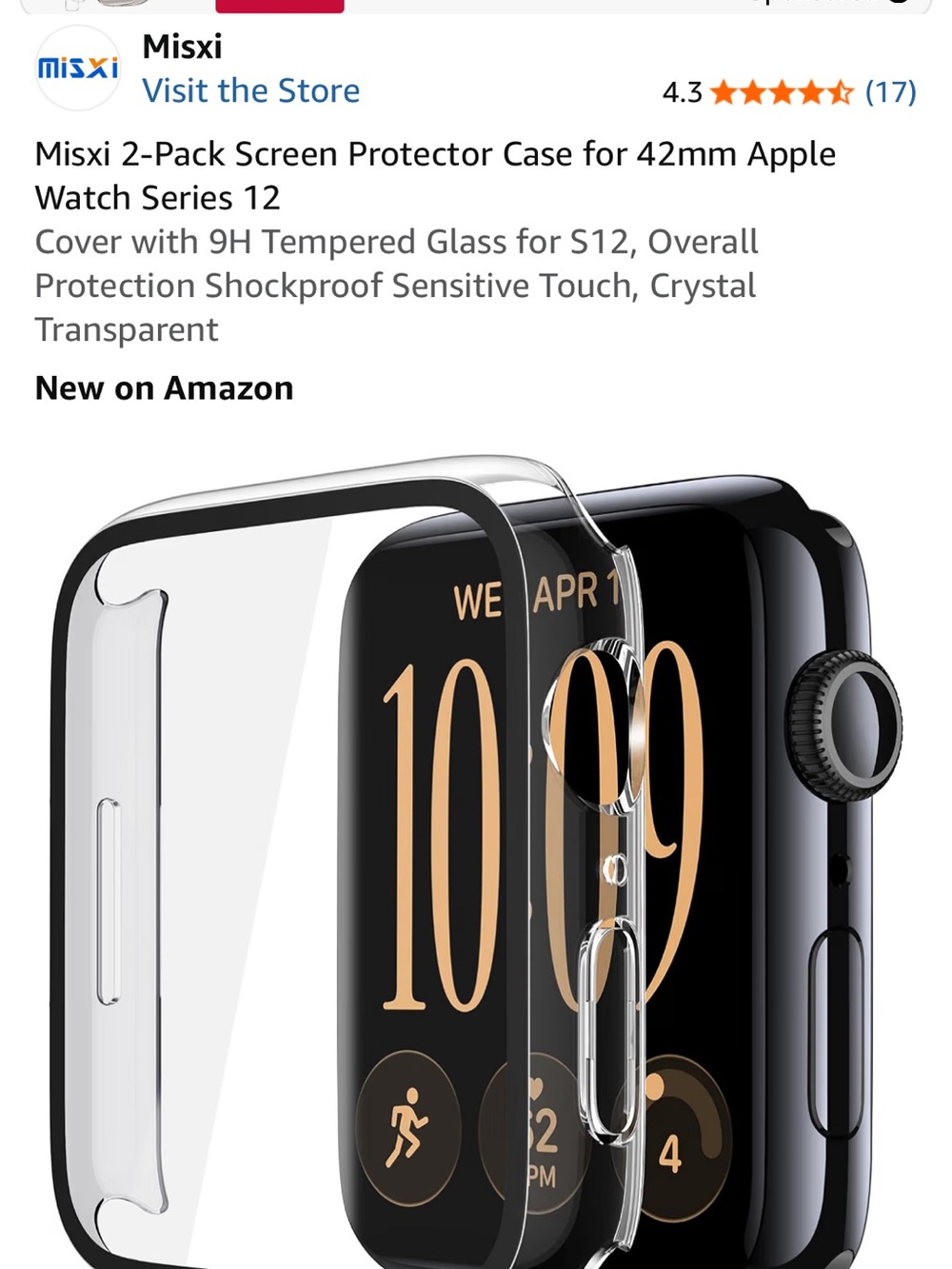 Screen Protector Case for 42mm Apple Watch - Clear (2-Pack)
